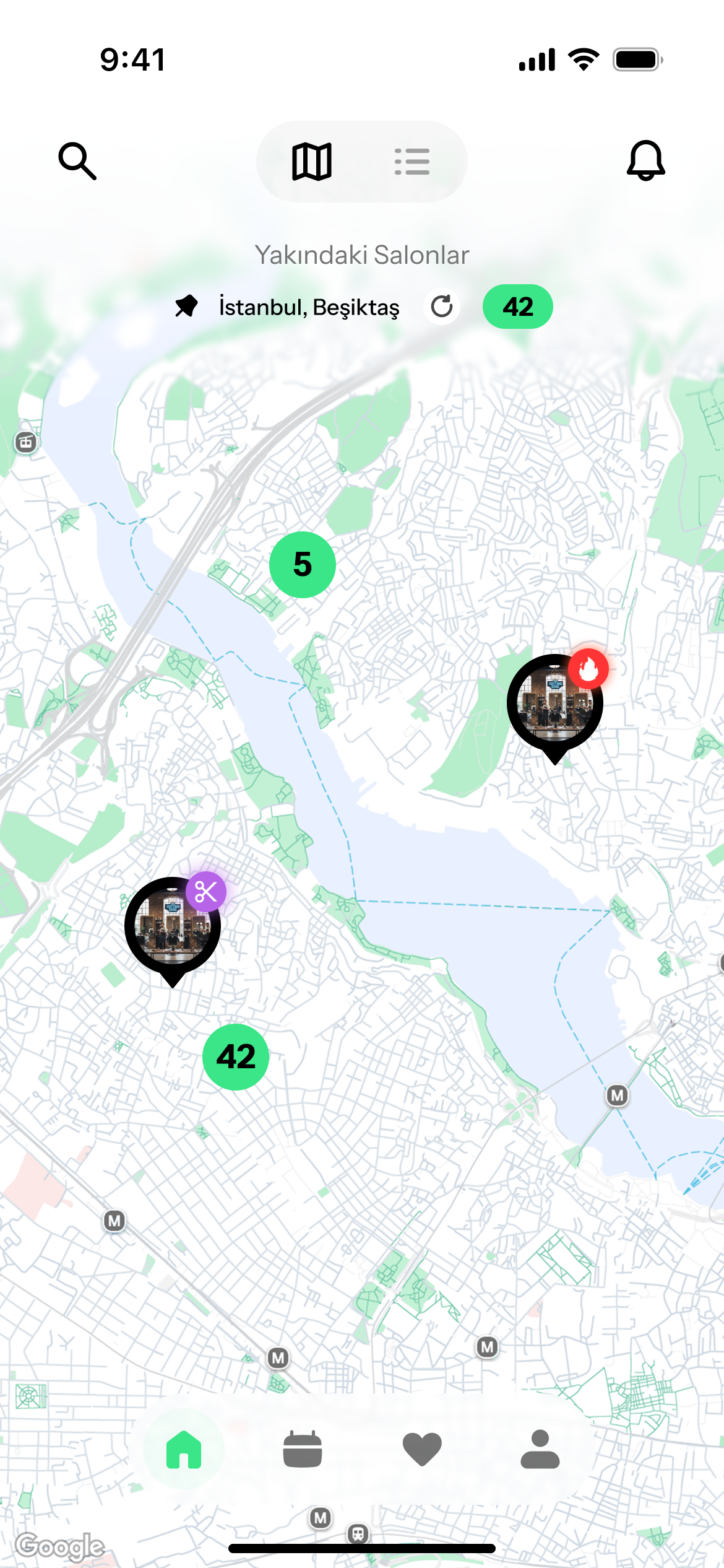 Salon+ Harita - Yakindaki salonlari haritada gorun